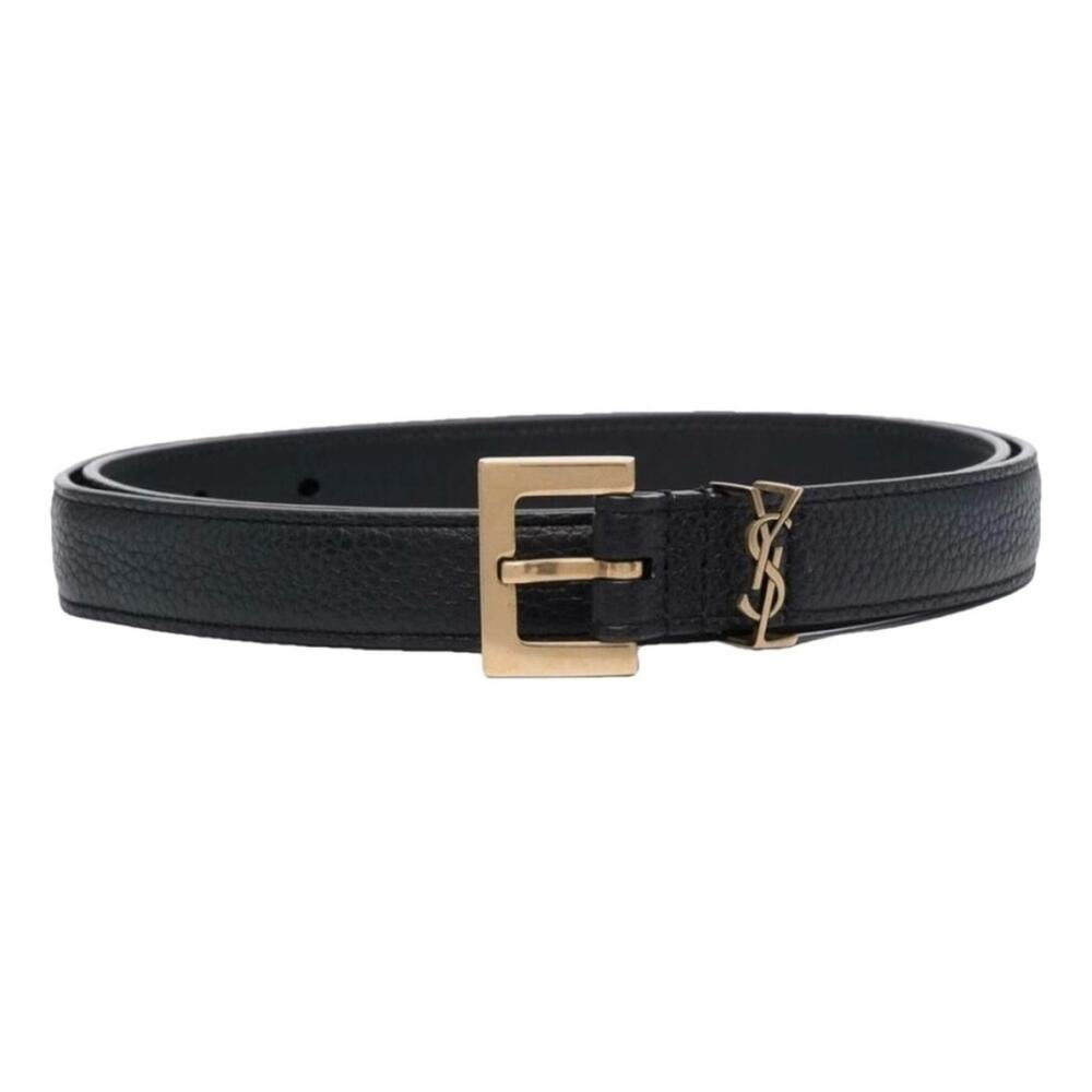 SAINT LAURENT YSL logo leather belt size 95